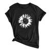 Women Fashion Flower Printing O-Neck Short T-Shirt Loose Blouse Top Shirt