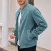 European and American Men's Suede Zipper Stand Collar Jacket for Spring and Autumn