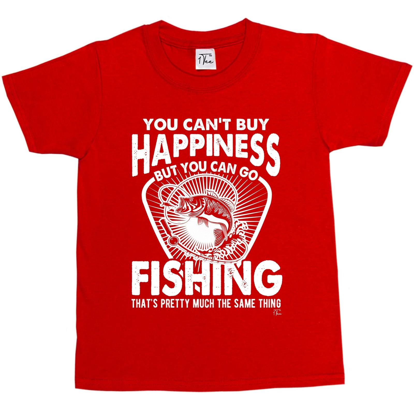1Tee Kids Boys You Can t Buy Happiness But You Can Go Fishing T-Shirt L