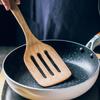 2Pcs Wooden Kitchen Spatula Nonstick Spatula Turner Set Slotted Cooking Shovel Long Handle Wok Spatula Wooden Kitchen Utensils