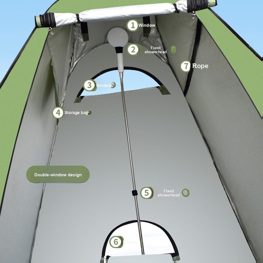 Outdoor Quick Change Shower Tent with Toilet, Sunscreen, Breathable, Portable, Home Use, Thickened Warm, Single Layer Bathrobe