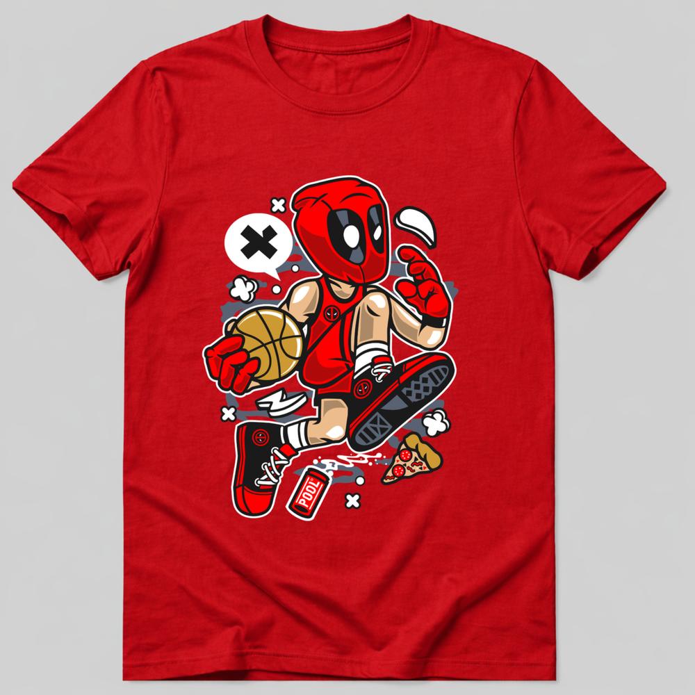 Red Mask Basketball Player TShirt Cartoon Parody Graphic Tee Unisex Adult Kids S