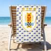 Toalla de Playa con Diseño de Escudo de Club Impreso, Microfibra Súper Suave, Regalo Perfecto Cumpleaños, para Piscina, Playa, Viajes, para familia y amigos