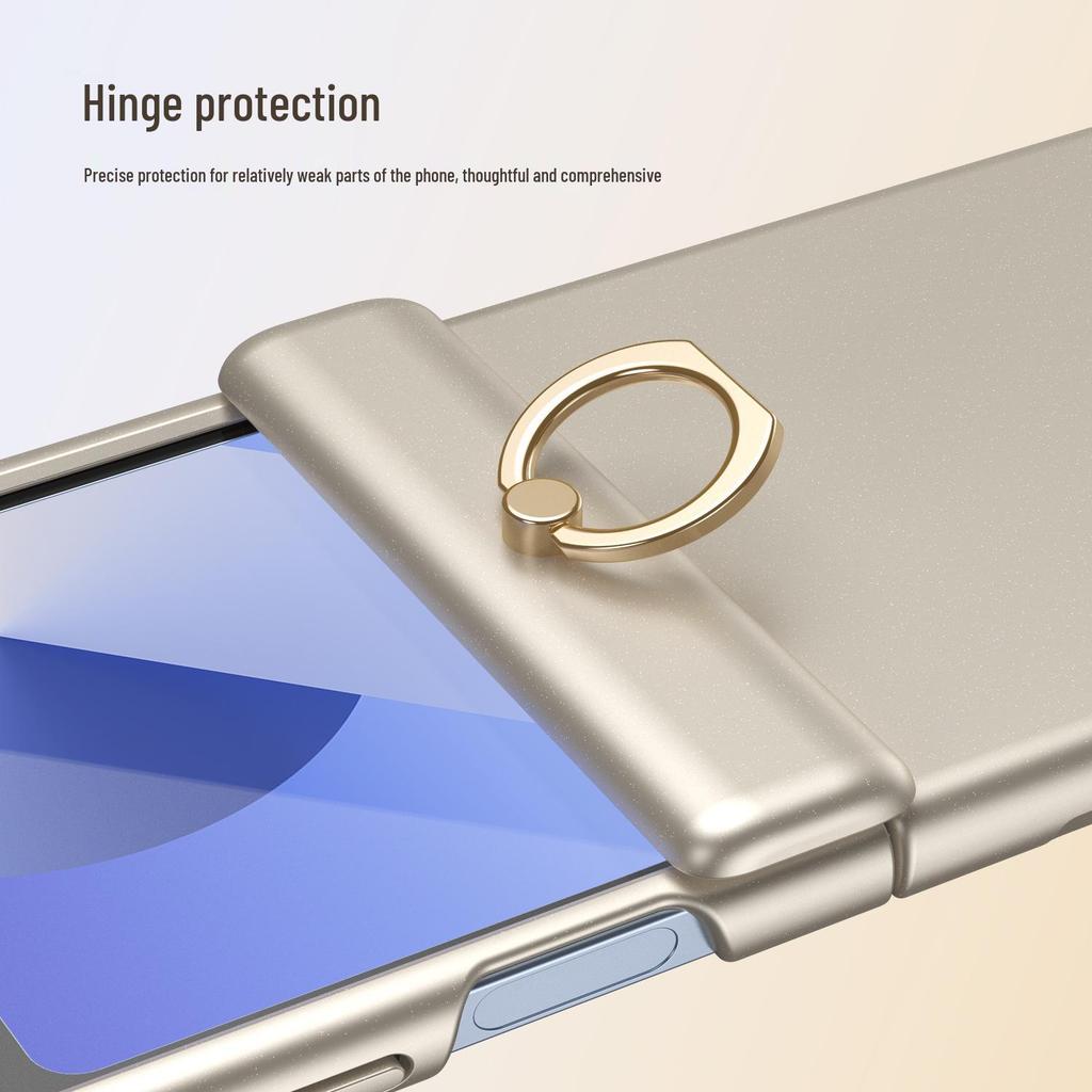 Samsung ZFlip6/5 All-Inclusive Scharnier-Schutzhülle mit Ringhalter & Folie