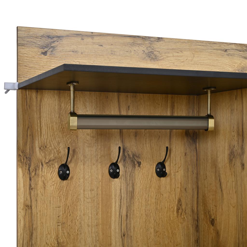Wardrobe Cabinet Wardrobe Hallway Cabinet Shoe Cabinet Vanity Table MDF APP LED Light Mirror Aluminium Handle