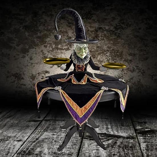 Halloween Witch Tray Multi-purpose Realistic Reusable Anti-fade Delicate Festival Prop Resin Crafts Halloween Desktop Harlequin Witch Server for Party