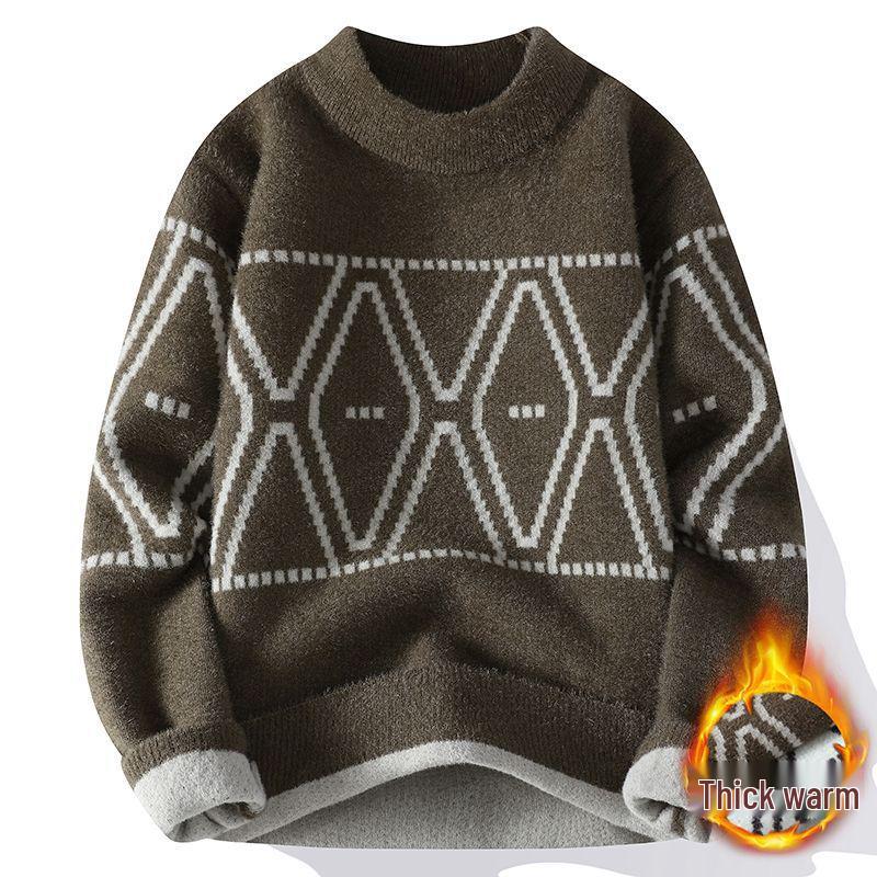 Herr Mink Cashmere Höghalsad Tröja - Vinter Förtjockad Stickad Trend