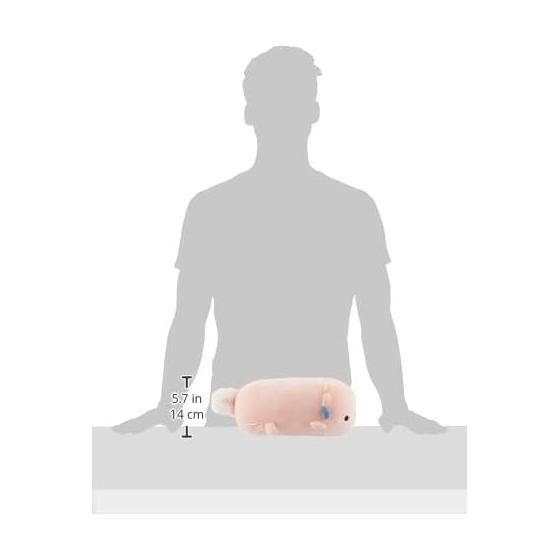 Ribuhaato Polyester Bolster Cushion Marshmallow Aquamie Axolotl (Total Length Approx. 15cm) Plush Toy 48051-23