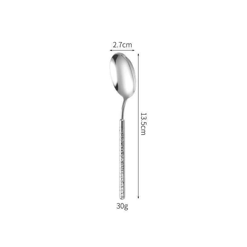 304 Stainless Steel Hammered Handle Cutlery Set: Diamond Pattern Knife, Fork, Spoon