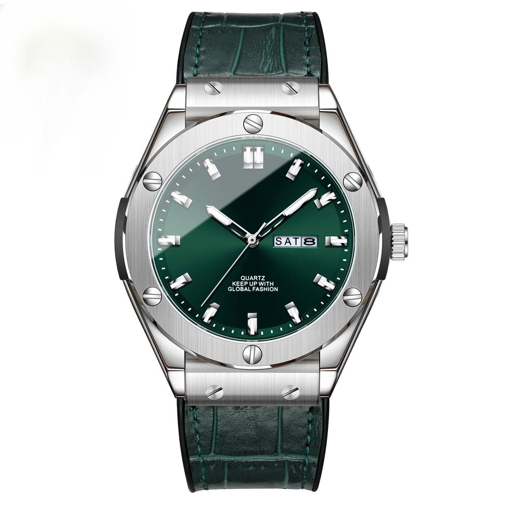Business Watch Waterproof Luminous Date Calendar Function Men's Stainless Steel Quartz Wristatch