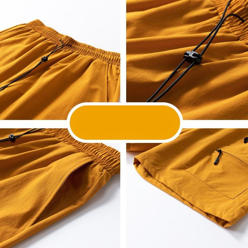Summer Retro Workwear Shorts Men's Loose Multi Pocket Solid Color Versatile Casual Five Quarter Pants