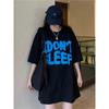 WOMEN'S Trendy Printed Letter Graphic Creative Design Oversized Loose Fit Short Sleeve Crew Neck T-Shirt