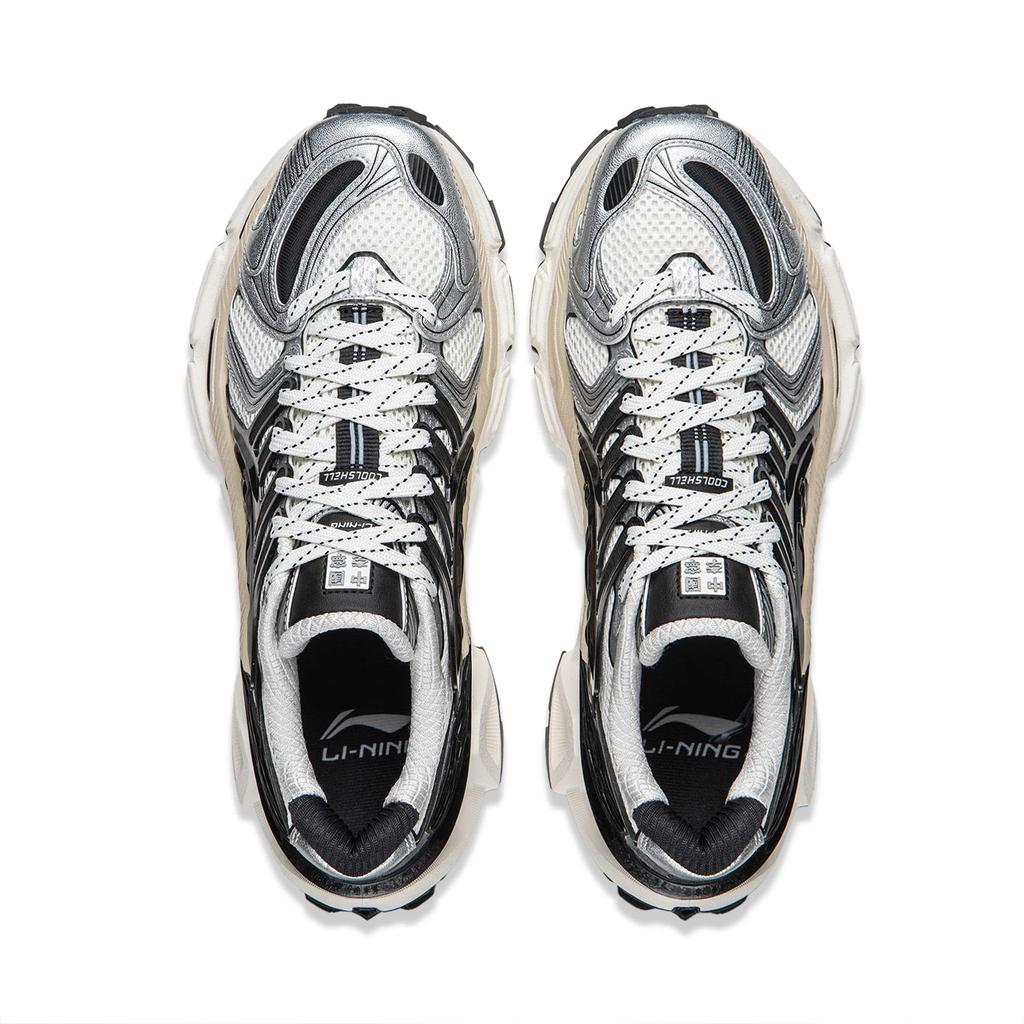 Li Ning Lijun Ace 3.0 Cool Trendy Sports Wear Resistant Breathable Low Top Dad Shoes Men sneakers White Black Silver AZGW307-4