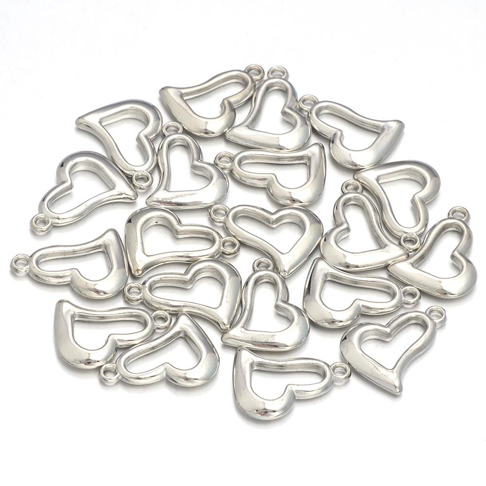 20pcs/lot 6 Style Heart Shape CCB Pendants Charm Necklace Earring Pendants For DIY Jewelry Making Bracelet Handmade Accessories