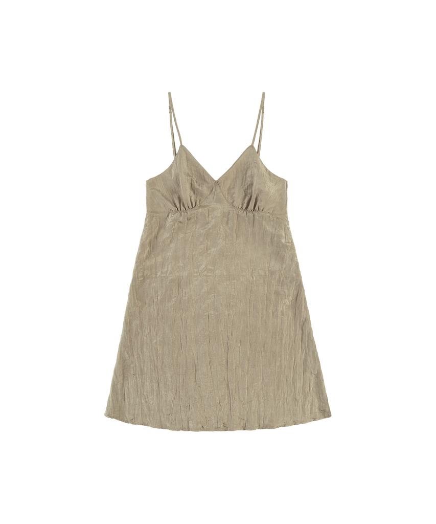 Banwonateullie A3606 Crinkle Slip Dress_Brown
