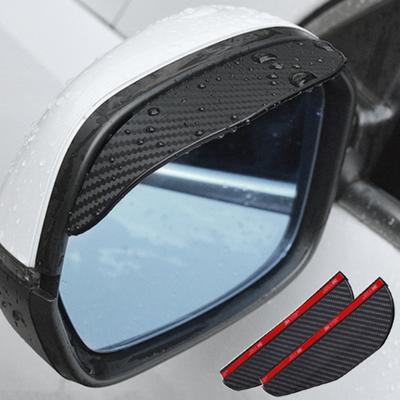 2ks Auto spätné zrkadlo Dažďové obočie Karbónové vlákno Kryt tienidla protislnečnej clony Univerzálne automatické spätné zrkadlo Dažďový štít