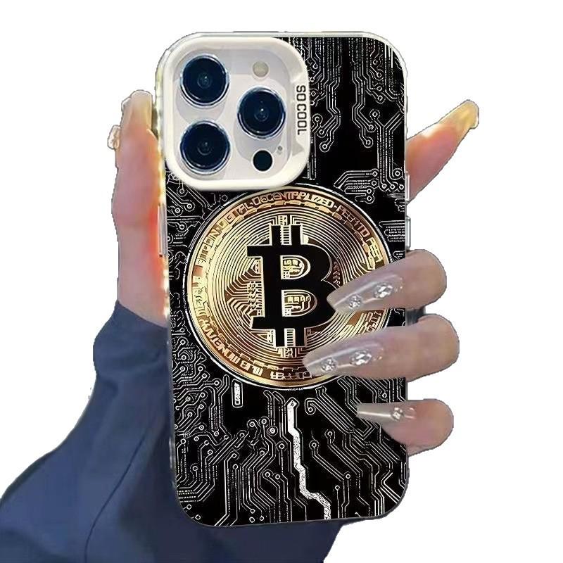 Trendy Bitcoin-themed Phone Case for iPhone 13-17, Cross-Border Personalized Design