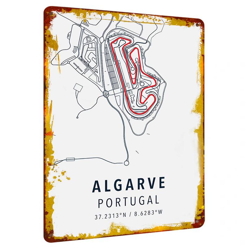 

Algarve Circuit Map Metal Wall Art Portugal Racing Decor Home Decorative Hanging Painting 20x30cm（7.8x11.8inch）