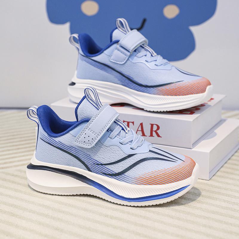 Children's sports shoes, jogging shoes, cushioning soft sole 2025 spring new girls and boys mesh running shoes, medium and old children
