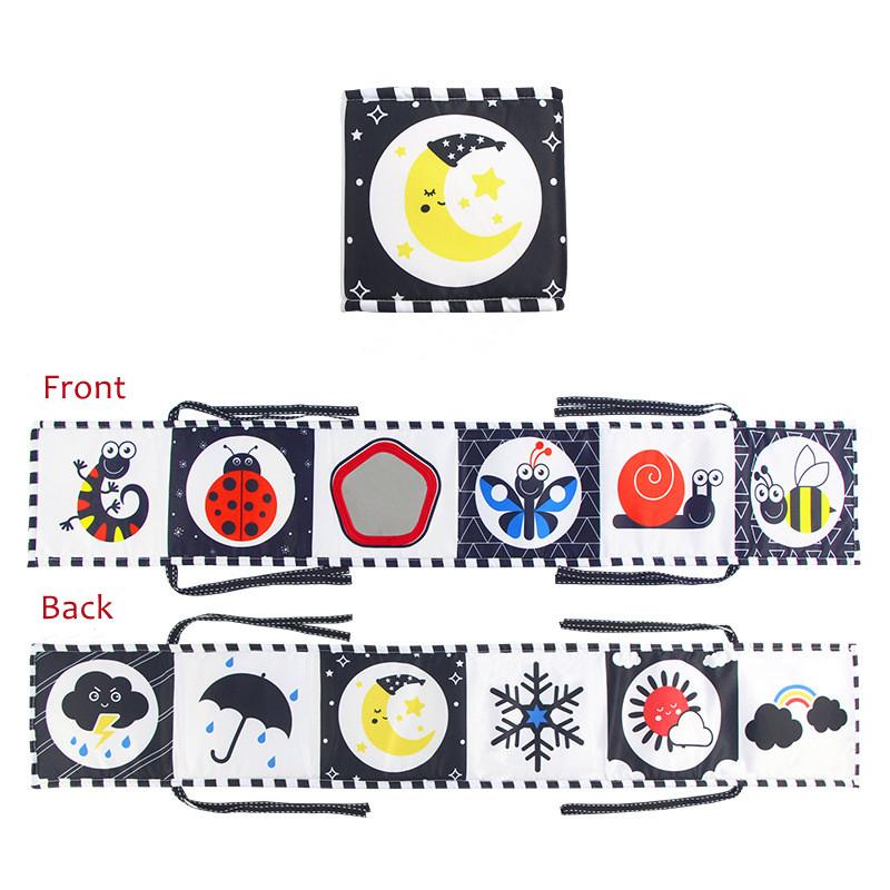 Jouets Jouets Coussin pour le Ventre Noir et Blanc Haut Contraste Bébé Montessori Miroir d'Apprentissage pour Nourrisson Nouveau-né 0 6 12 Mois
