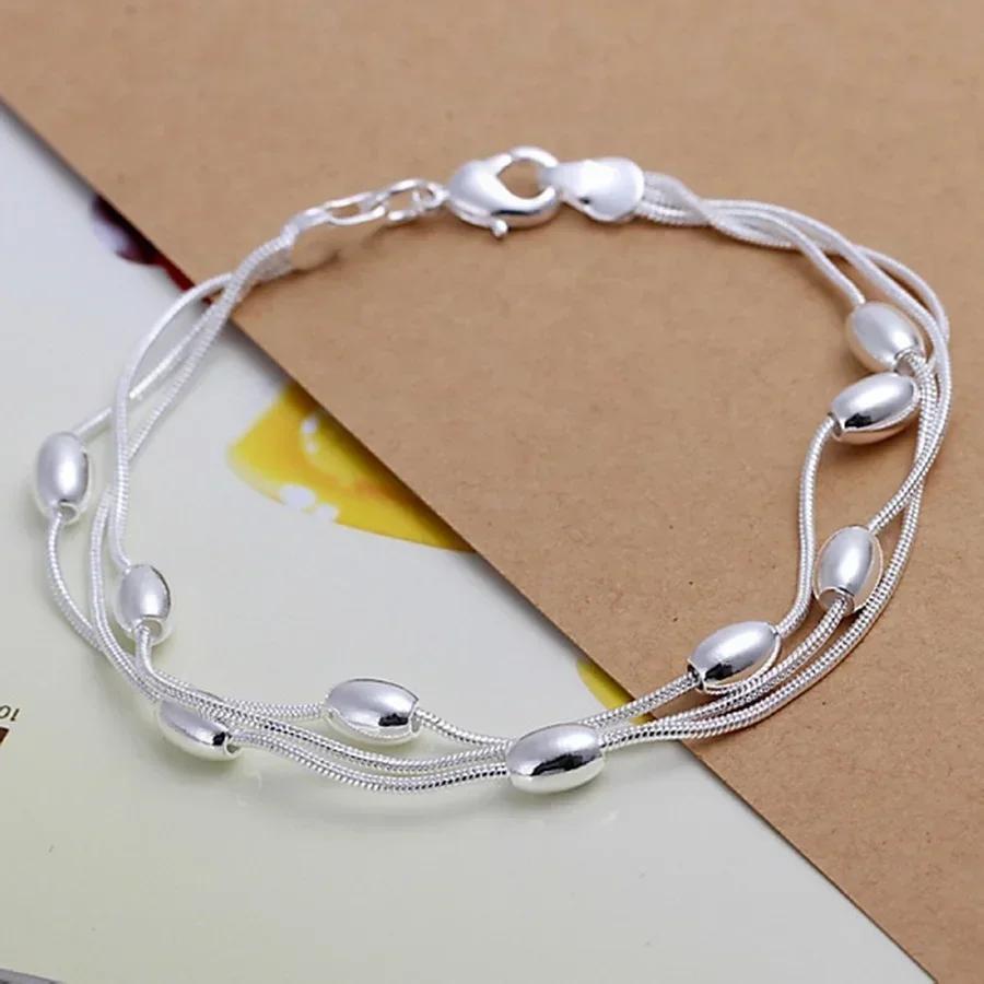 Fashion Charm 925 Silver Bracelet For Men Women Minimalist 4MM Twisted Rope Chain Bracelet Unisex Couple Jewelry Gifts