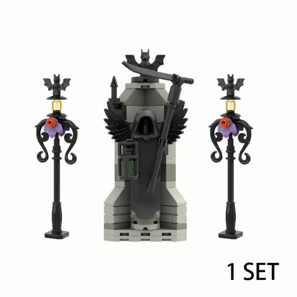 MOC Medieval Alchemy Room Kitchen Wizard Potion Building Blocks Devil's Spring Castle Road Lamp Witch Figures Scene Skull Bricks