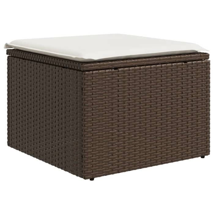 VidaXL Garden Stool with Cushion, Seat with Cover, Patio Furniture Balcony Terrace Backyard Outdoor, Brown 366204