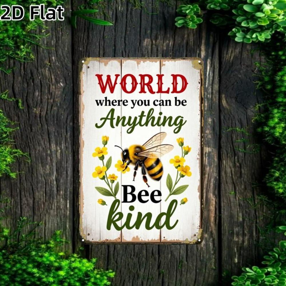 Vintage Bee Tin Sign Creative Garage Wall Decor Home Art