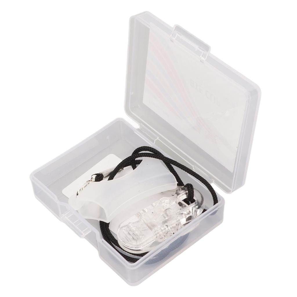 Hearing Device Lanyard Clip Transparent Clamp Black Nylon Cord Hearing Device Clip Holder Large