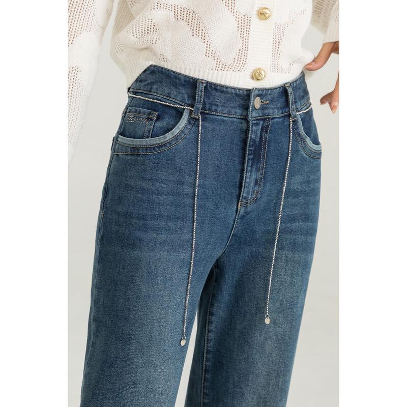 Mengshuya Women's High-Waist Straight Leg Jeans