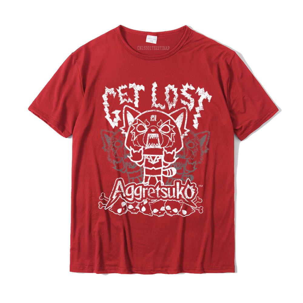 Aggretsuko Get Lost Rage Tee Shirt Top TShirts Tops T Shirt Prevalent Cotton Europe Normal Unisexs Plus Size S