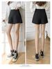 Women's High Waist Versatile Wide Leg Shorts and Pants - Spring/Summer 2024 Collection, Casual Slimming Black Outerwear