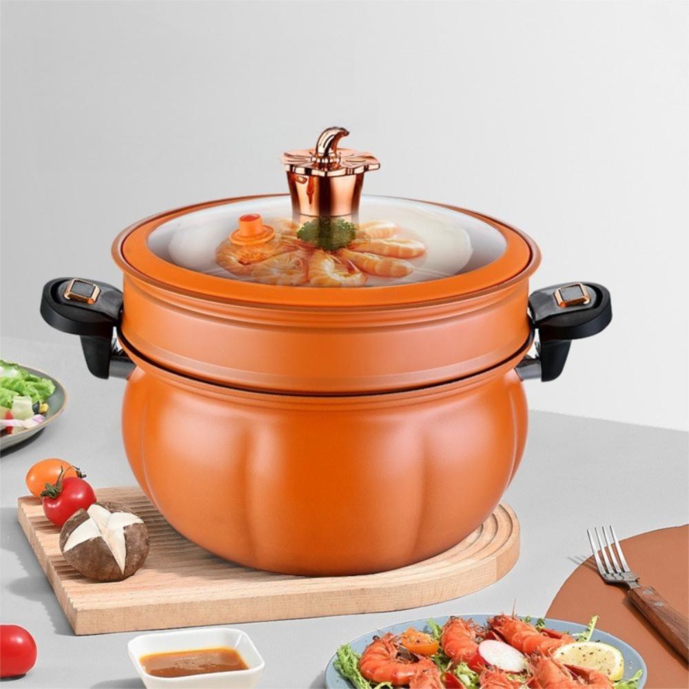 2 Layer Micro-Pressure Pot Large Capacity Steamer Stew Pot  Gas Induction Cooker
