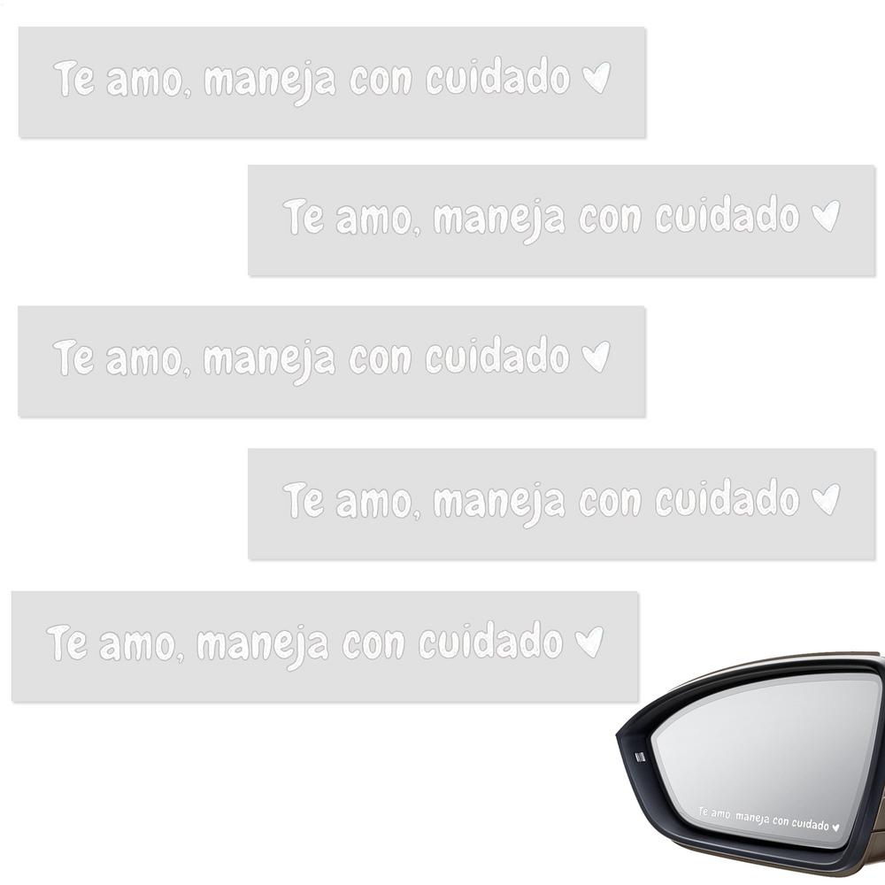 Rearview Mirror Decal 5 Pieces Spanish Motivational Interior Mirror Decals Waterproof Decorative Cute Stickers 4 Inches For Car