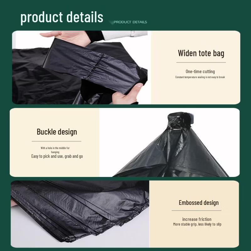 Extra Large Black Commercial Garbage Bags, 82x120cm, 50 Count