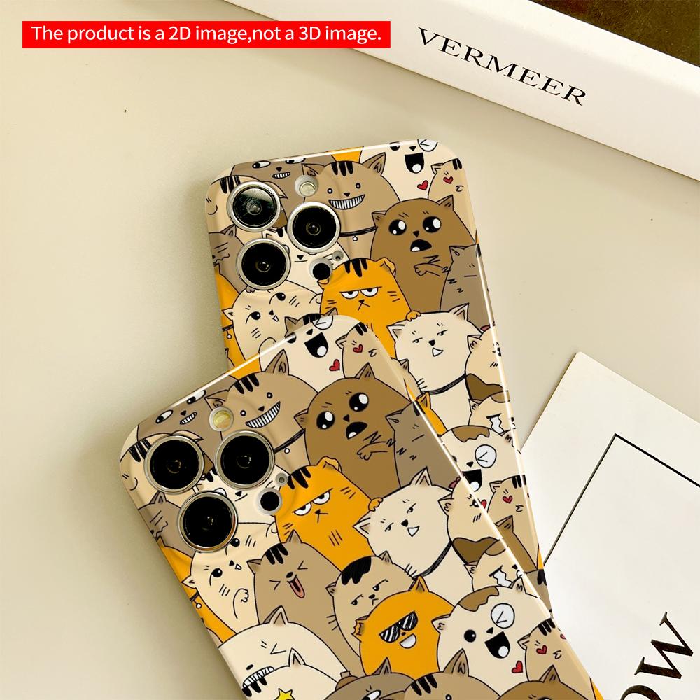 Cute Cat Collection Phone Case All Inclusive Film Hard Phone Case, Compatible with iPhone 18 Pro Max 17 16 15 14 13 12 11