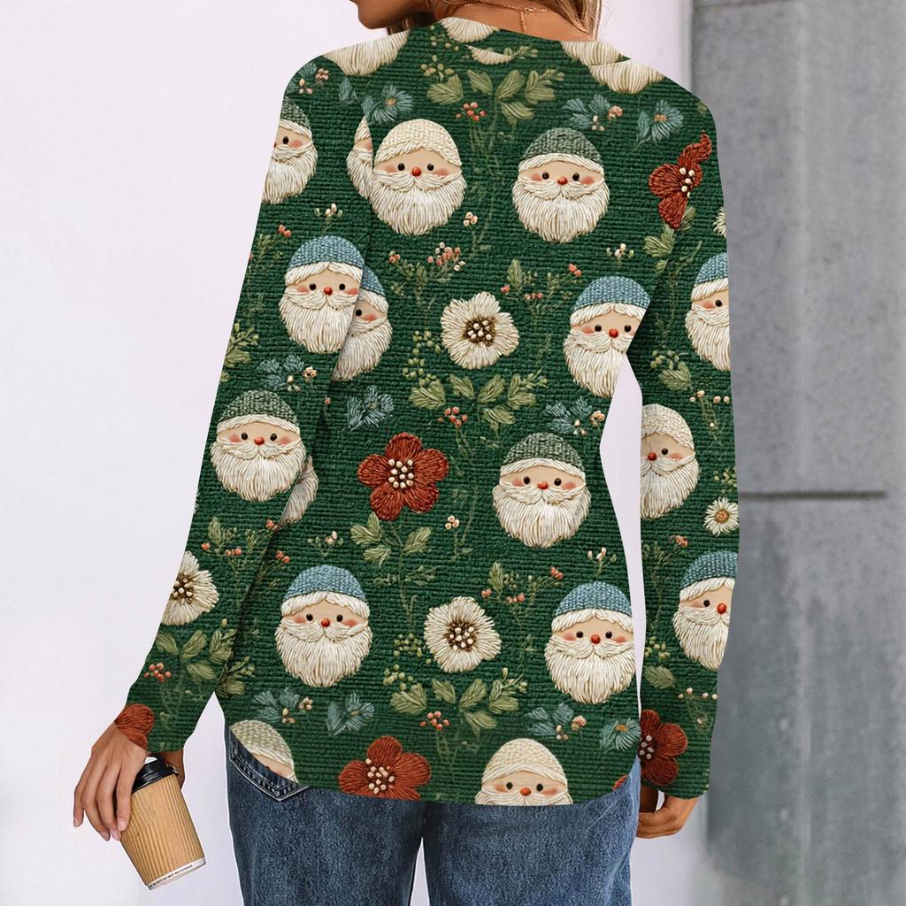Women's Print Long Sleeve Shirts Elegant Casual Tops Trendy Shirts Tops