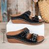Fashion Women Slippers 2025 Summer Shoes Comfort Double Buckle Wedge Sandals Plus Size Platform Casual Slippers Women Slides Women