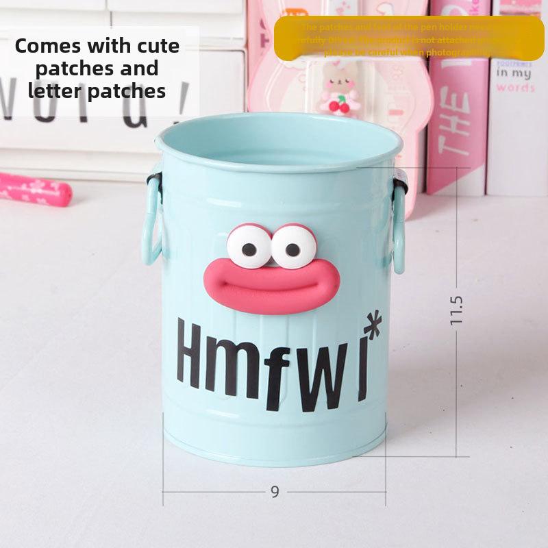 Large Capacity Creative Iron Pen Holder for Office or Dorm Desktop