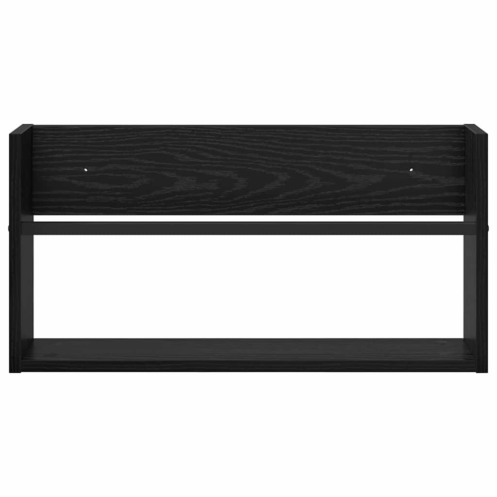 Magazine Shelf Black Oak Effect 60 x 12 x 30 cm Engineered Wood