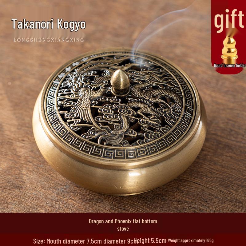 Antique Bronze Incense Burner for Indoor Use - Three-Legged Chinese Zen Aloeswood & Sandalwood Burner for Tea Ceremony & Aromatherapy.