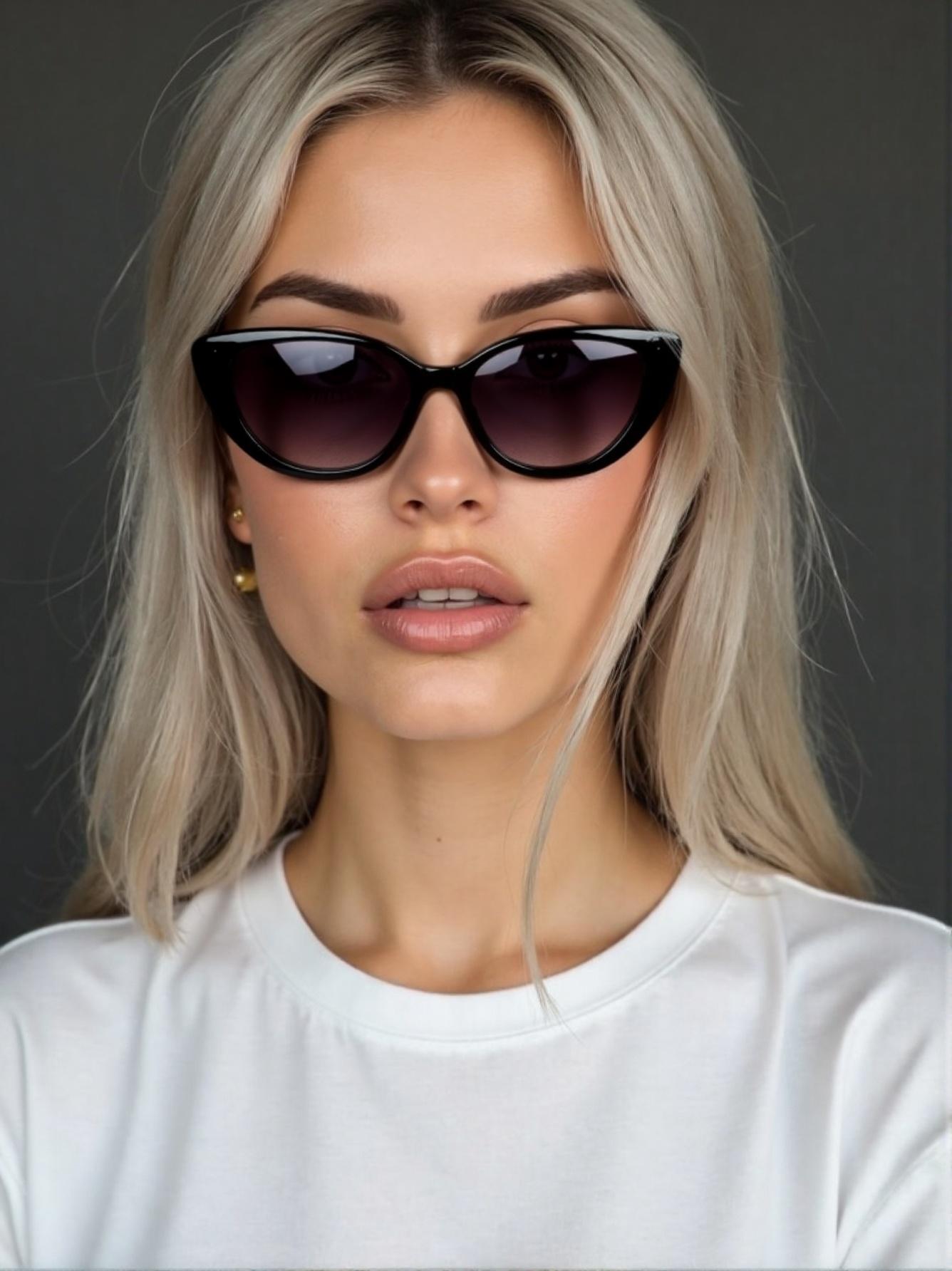 Glasses Shoes Women's Latest Cat ' S Eye Sunglasses Simple And Advanced Texture Fiona Fang Face Slim Temperament Europe And The United States Stt Sungla