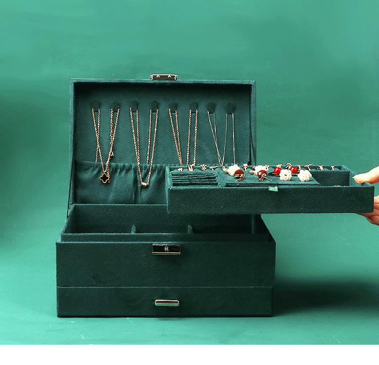 

Винтажная бархатная шкатулка для хранения украшений, серьги, серьги, кольца, шкатулка для хранения украшений с замком S зелёный