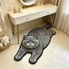 Anti-fouling Home Decor Carpet 2D Cartoon Carpet Cute Cat-Shaped Area Rug  Bedrooms