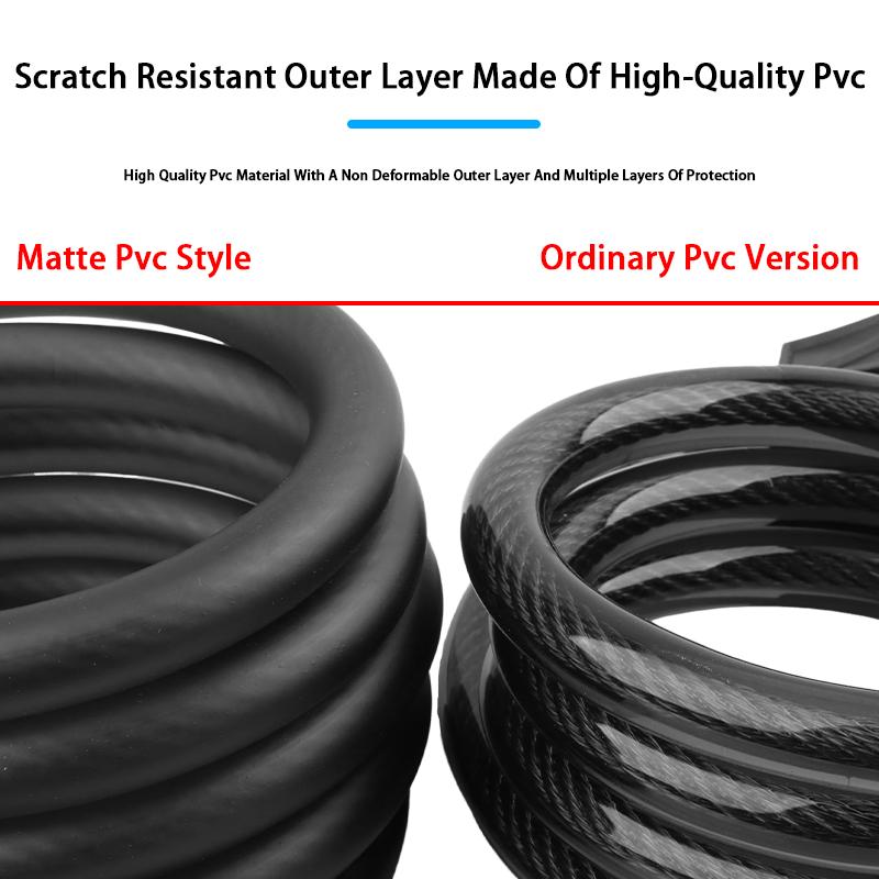 Heavy-Duty Security Anti-Theft Bicycle Lock Lightweight Waterproof Rust-Resistant Steel Cable Lock For Bikes Steel Cable Lock