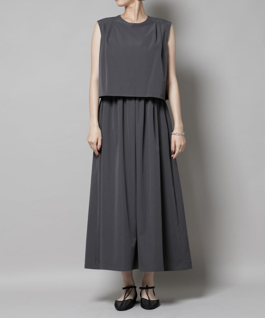 Nano Universe Style Sleeveless F Women's Set-Up Dress, 021, L. Gray, 673-5219308