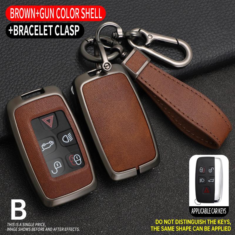 Car Key Case Cover Fob Skin Holder For Jaguar XE E-Pace XJ XF C-X16 V12 XJL F-TYPE Guitar Land Rover Range Rover Sport Evoque