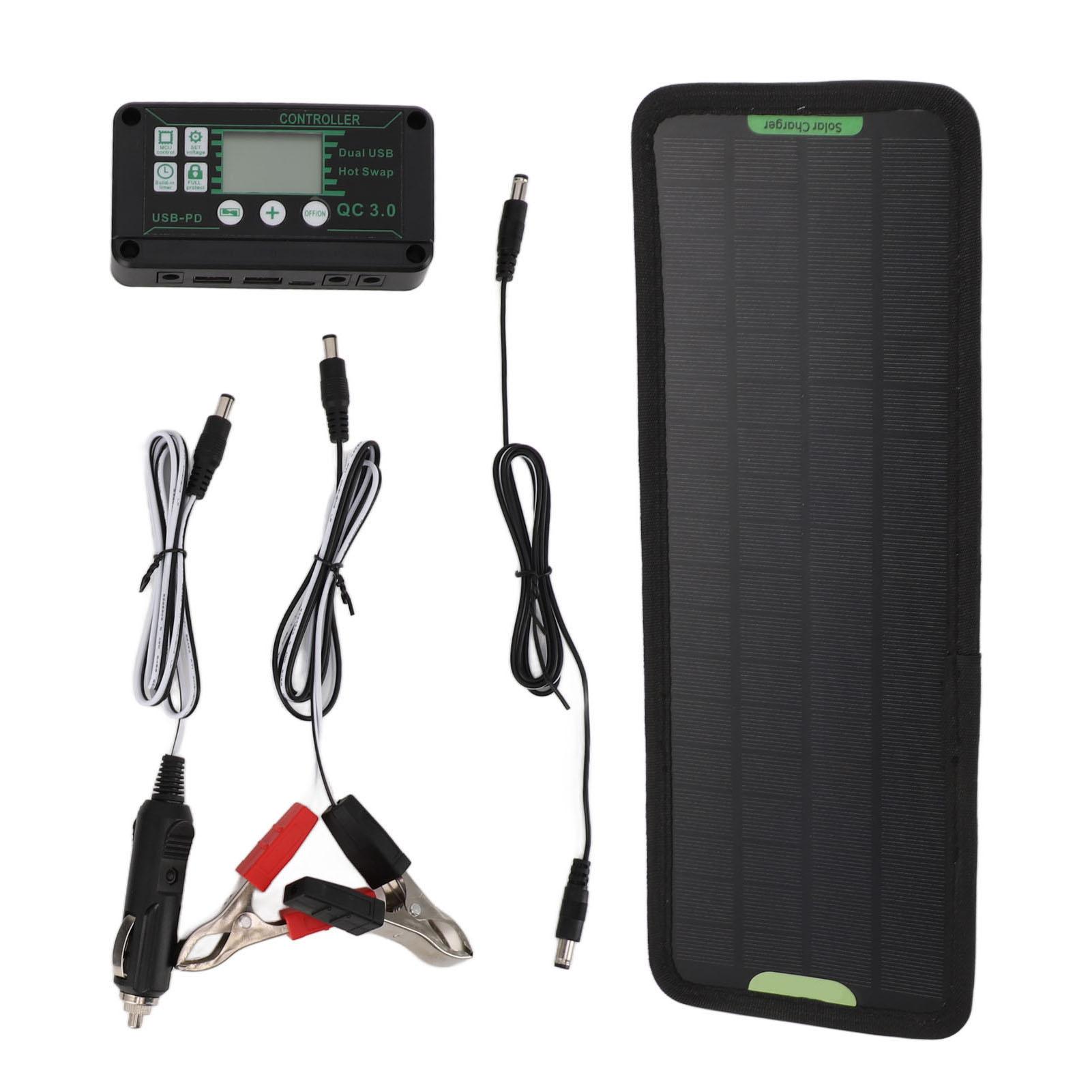 12V Solar Legree Controller, 12V 10W MPPT Solar Charging Controller Solar Panel Regulator Waterproof 12V Solar Battery  r for RV Boat Car (Black)