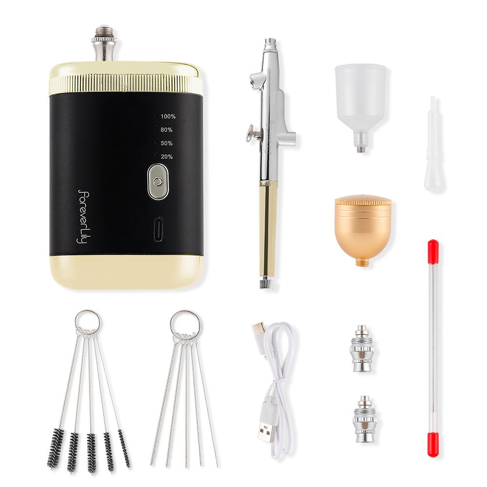 Portable Air Compressor Single Action Airbrush Painting Kits 0.3mm Nozzles Spray Gun for Model Cake Nail Art Airbrush Compressor