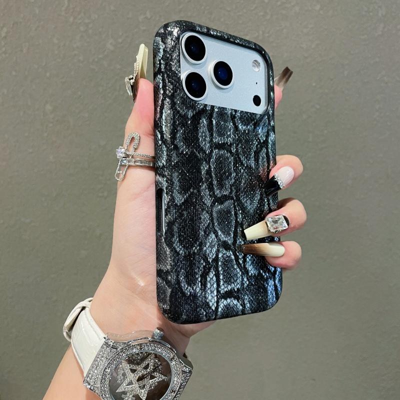 

Luxury Snake Skin Bright Color Case For iPhone 17 16 15 14 13 Pro Max Premium Simulated Snake Learher Pattern Shockproof Cover iPhone 15 Pro Max